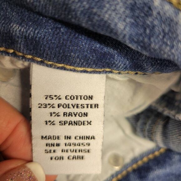 Ashley Mason Blue Denim Faded Skinny Ankle Cropped Jeans - Picture 10 of 11